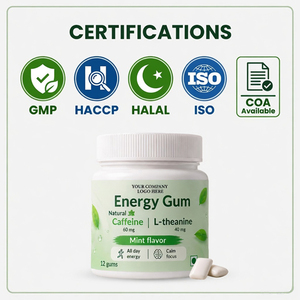 Gommes énergétiques à la menthe avec caféine et L-théanine, marque privée OEM - Product Image 4