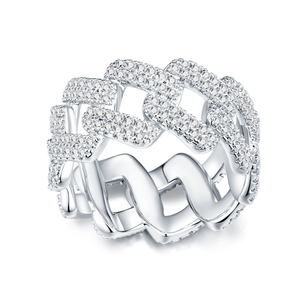 Hip Hop Iced Out Full Paved D Color VVS Moissanite Round Brilliant Cut CNAS Certified <b>Ring</b> S925 Silver Plated 18K Gold <b>Men</b> Women - Product Image 1