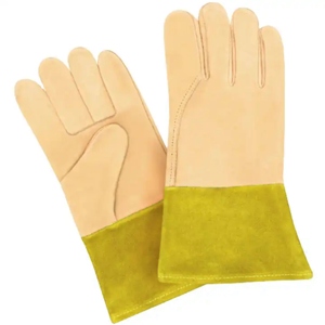Gants de soudage en cuir pleine fleur robuste, protection durable des mains avec caractéristiques ignifuges et anti-coupures - Product Image 5