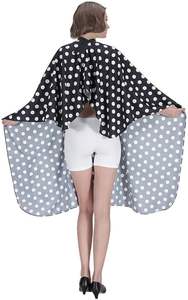 Cape de Salon Professionnelle Écologique Tactus Industries en Polyester, Cape de Coiffure à Pois Noirs et Blancs - Product Image 4