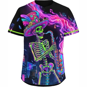 Maillot de baseball sublimé, t-shirt athlétique personnalisé imprimé avec tissu à séchage rapide et absorbant la transpiration - Product Image 5
