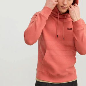 Sudadera con Capucha para Hombre, Corte Regular, Color Sólido, Algodón French Terry, Estilo Casual para Otoño, Diseño con Logotipo Frontal y Bolsillo - Product Image 3