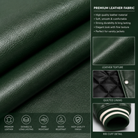 Blouson universitaire personnalisé vert d'hiver pour homme en cuir PU, style baseball, avec patch chenille brodé sur le devant, modèle bomber, OEM en gros