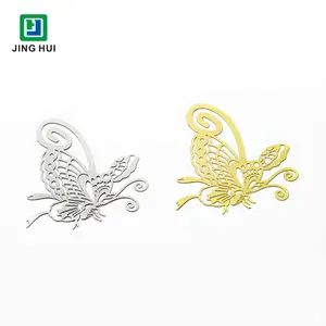 Creative Gifts Collection Insect Butterfly Etched Hollow Out Metal Brass Bookmark With Custom Backing Card