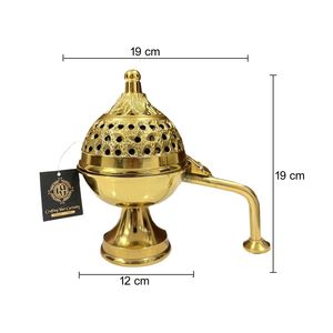 Quemador de incienso metálico para experiencias aromáticas tradicionales con una construcción robusta y un diseño atractivo - Product Image 3