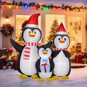6FT Lighted Christmas Penguin Family <b>Inflatable</b> Funny LED Lights Built Outdoor Holiday Yard Decorations - Product Image 2