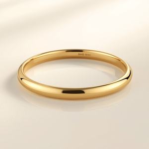 Smooth Yellow <b>Gold</b> <b>Bangle</b> 14K <b>Solid</b> <b>Gold</b> Luxury GIA Certified Minimalist Classic Polished Fine Jewelry for Women - Product Image 1