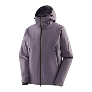 Chaqueta Impermeable con Capucha para Hombre, Color Morado, con Cierre de Cremallera y Bolsillos, para Uso en Exteriores en Invierno - Product Image 1