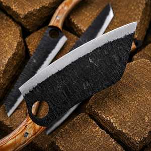 Handmade High Carbon Steel <b>Knife</b> <b>Set</b> -4 Pcs Kitchen <b>Knife</b> <b>Set</b> Straight Edge With Leather Roll Bag With Wooden Handle - Product Image 2