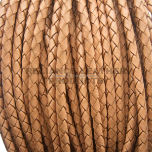 Hot Selling 5mm Natural Round <b>Braided</b> Leather <b>Cord</b> for Bracelets Necklaces Pendants Jewelry Making Wholesale Supplier Source - Product Image 2