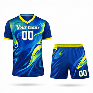 Ensemble maillot et short de volley-ball personnalisé pour hommes adultes, imprimé par transfert thermique, nom du joueur sur le devant, séchage rapide, 100 % polyester - Product Image 2