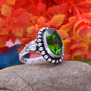 <b>Peridot</b> Gemstone 925 Sterling Silver <b>Ring</b> Bezel Setting Handmade Natural Green Stone <b>Ring</b> For Her - Product Image 2