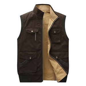 Chaleco vaquero reversible de invierno para hombre, diseño OEM personalizado, estilo urbano, con cuello alto, sin mangas, de algodón, con estampado de corazón o liso en ambos lados. - Product Image 6