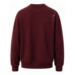 Sudadera Oversize de Algodón Tejido Premium con Pedrería, Cuello Redondo, Cristales de Diamante, Estilo Urbano, con Logotipo Personalizado para Hombre - Product Image 2