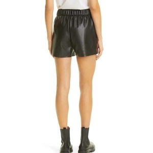 LUXE ATTIRE INDUSTRY Women <b>PU</b> Leather Skorts High Waist Elastic Waist Wide Leg Casual Knitted Loose Fit Solid Custom Logo Waist - Product Image 4