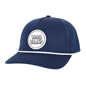 Casquette de baseball pour homme de haute qualité, chapeaux de golf sportifs, logo personnalisé, patchs en caoutchouc silicone, trous découpés au laser, visière incurvée, imperméable - Product Image 4
