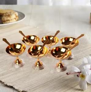 Premium Home Dessertware Stainless <b>Steel</b> Ice Cream <b>Bowl</b> With Spoon Metal Dish - Product Image 2