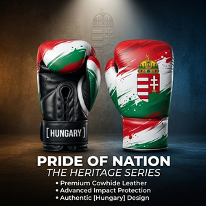 Gants de boxe en cuir avec lacets, drapeau hongrois, impression par sublimation, équipement d'entraînement et de sparring pour adultes - Product Image 5