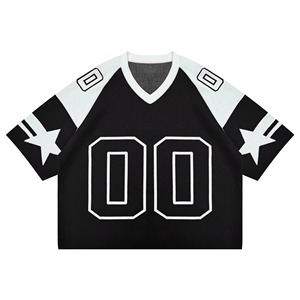 Maillots de football américain personnalisés pour hommes à manches courtes, col en V, légers, en mesh, à prix bas, style baggy - Product Image 5