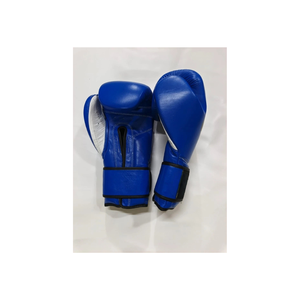 Gants de boxe en cuir bleu avec fermeture Velcro pour adultes de 14 ans et plus, unisexe, pour l'entraînement - Product Image 4