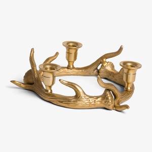 Fancy <b>Brass</b> <b>Candlestick</b> <b>Holder</b> With Dual Arms For Home Decoration - Product Image 2