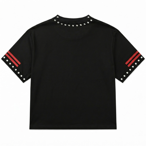 Camiseta personalizada con pedrería, estilo vintage, look urbano, manga corta, algodón, jersey, unisex, cómoda. - Product Image 2