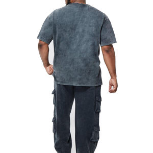 Camiseta de Hombre Estilo Urbano con Lavado Ácido, Ligera, de Algodón, Cuello Redondo, Manga Corta, Tela Suave, Aspecto Desgastado, Atuendo Casual de Verano - Product Image 5