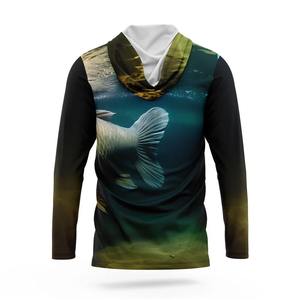 เสื้อฮู้ดตกปลาผู้ชายแบบสั่งทำ แขนยาว โพลีเอสเตอร์ 100% พิมพ์ลายแบบซับลิเมชั่น ป้องกันรังสียูวี UPF50+ - Product Image 3