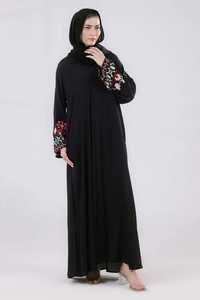 Abaya Casual Bordada con Cuentas y Flores, Cuello en V, Manga Larga, Estilo Dubai, Túnica Cardigan de Oriente Medio, Transpirable, Musulmana - Product Image 4