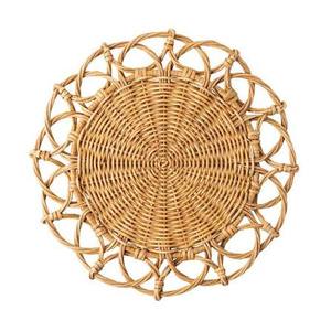 Handmade Bamboo Flower Shape <b>Placemat</b> Bohemian Style Table Mat Natural Rattan Woven Decorative Dish Pad - Product Image 3