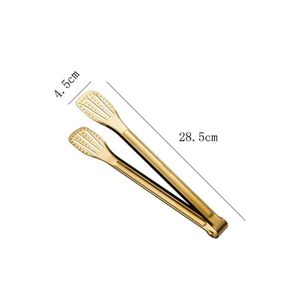 Gold Stainless Steel Food Tongs Heavy Duty Bread Salad Serving Tong Perforated Buffet <b>BBQ</b> Grill Tongs Metal Kitchen Utensils - Product Image 3