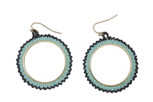 Pendientes de diseño de bordado redondeado multicolor chapado en oro de tendencia para mujer, joyería religiosa Popular Unisex, aniversario de bodas - Product Image 2