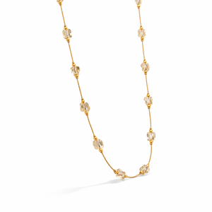 Collier élégant en or rose 18 carats avec cristaux et perles florales blanches pour femme – Cadeau de bijoux raffiné - Product Image 1