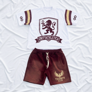 ชุดเสื้อยืดและกางเกงขาสั้นผ้าฝ้ายสำหรับเด็กผู้ชาย Unityathletica คอกลม แขนสั้น ระบายอากาศได้ดี ลายพิมพ์ เหมาะสำหรับฤดูร้อน - Product Image 5
