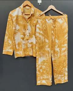 Floral Print Women Pajama <b>Set</b> Cotton Sleepwear Long Sleeve Lounge Wear for Summer - Product Image 4