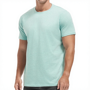 เสื้อยืดผู้ชายแบบเรียบ ผ้าฝ้าย 95% ผสมอีลาสเทน 5% ขายส่ง - Product Image 4