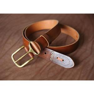 Ceinture en cuir véritable couleur marron avec boucle en acier inoxydable, légère et durable, ceintures et accessoires pour hommes, fabriquée en Inde - Product Image 2