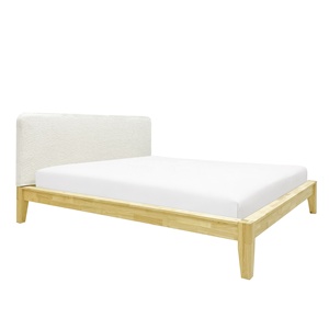 Base de Cama de Madera Maciza Directo de Fábrica en Vietnam, Ensamblaje sin Herramientas, Estilo Japonés, Plataforma, Tamaño Queen, Camas de Madera con Cabecera Tapizada - Product Image 2