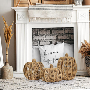 Nuevo diseño de centro de mesa de calabaza tejida con cuerda de papel estilo rústico, artesanía hecha a mano para decoraciones de otoño de Vietnam - Product Image 3