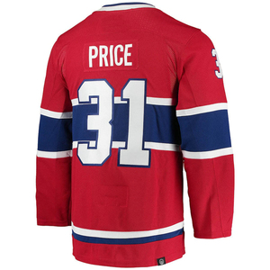 Maillot de hockey rouge unisexe des Canadiens de Montréal, numéro 22 Caulfield, imprimé en sergé, manches courtes, col rond, coupe classique, été - Product Image 2