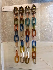 Decoración de Pared con Eslabones de Cadena de Resina Hechos a Mano, Diseño Geométrico Abstracto Irregular Contemporáneo, Arte Artesanal de Varias Piezas - Product Image 6