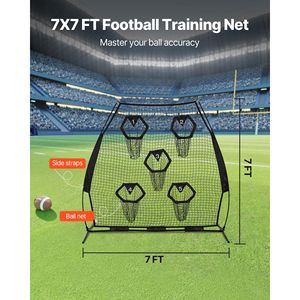 Rete da Allenamento per Calcio 7 x 7 piedi, Senza Nodi, con 5 Tasche Bersaglio e Cinghie per Uso in Partita - Product Image 3