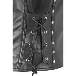Gilet en cuir pour homme très demandé, col en V, fermeture éclair, décoré de rivets, style motard, vêtement d'extérieur pour l'automne - Product Image 4