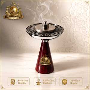 Luxury Red Marble <b>Bakhoor</b> Burner Metal <b>Oud</b> Incense Censer Middle East Charcoal Frankincense Aroma Burner Gift - Product Image 2