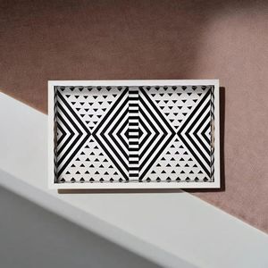 Plateau de service rectangulaire décoratif en nacre, motif écailles de poisson bleu, fait main, moderne, écologique, compatible lave-vaisselle, durable - Product Image 3