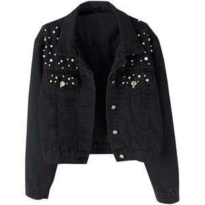 Custom Logo Fashion High Quality Slim Casual Long Sleeve Jean <b>Denim</b> <b>Crop</b> Women's <b>Jacket's</b> OEM Customized Women <b>Denim</b> <b>Jacket</b> - Product Image 5