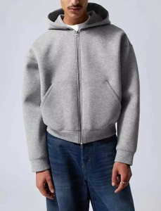 Hoodies zippés de luxe pour hommes, coupe oversize et épaules tombantes, en molleton bouclette épais de haute qualité, style boxy – Fabricants - Product Image 6