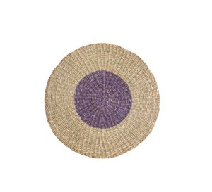 Handwoven Natural Seagrass Round Placemat, Multicolor Braided Table Mat with Concentric <b>Ring</b> Design for Home and Table Decor - Product Image 4