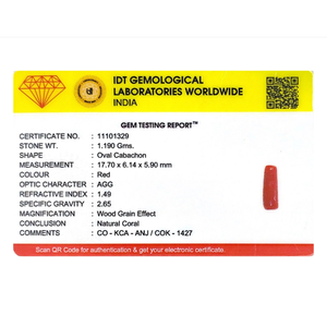 Synthetic Red Coral Oval Cabochon 5.95 Carat Loose Gemstone for Fine Jewelry - Product Image 4