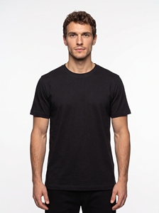 Men's O-Neck <b>T</b>-<b>Shirt</b> 100% Cotton Regular Fit Solid <b>Black</b> Casual Jersey Knit Short Sleeve <b>Plain</b> Dyed - Product Image 1